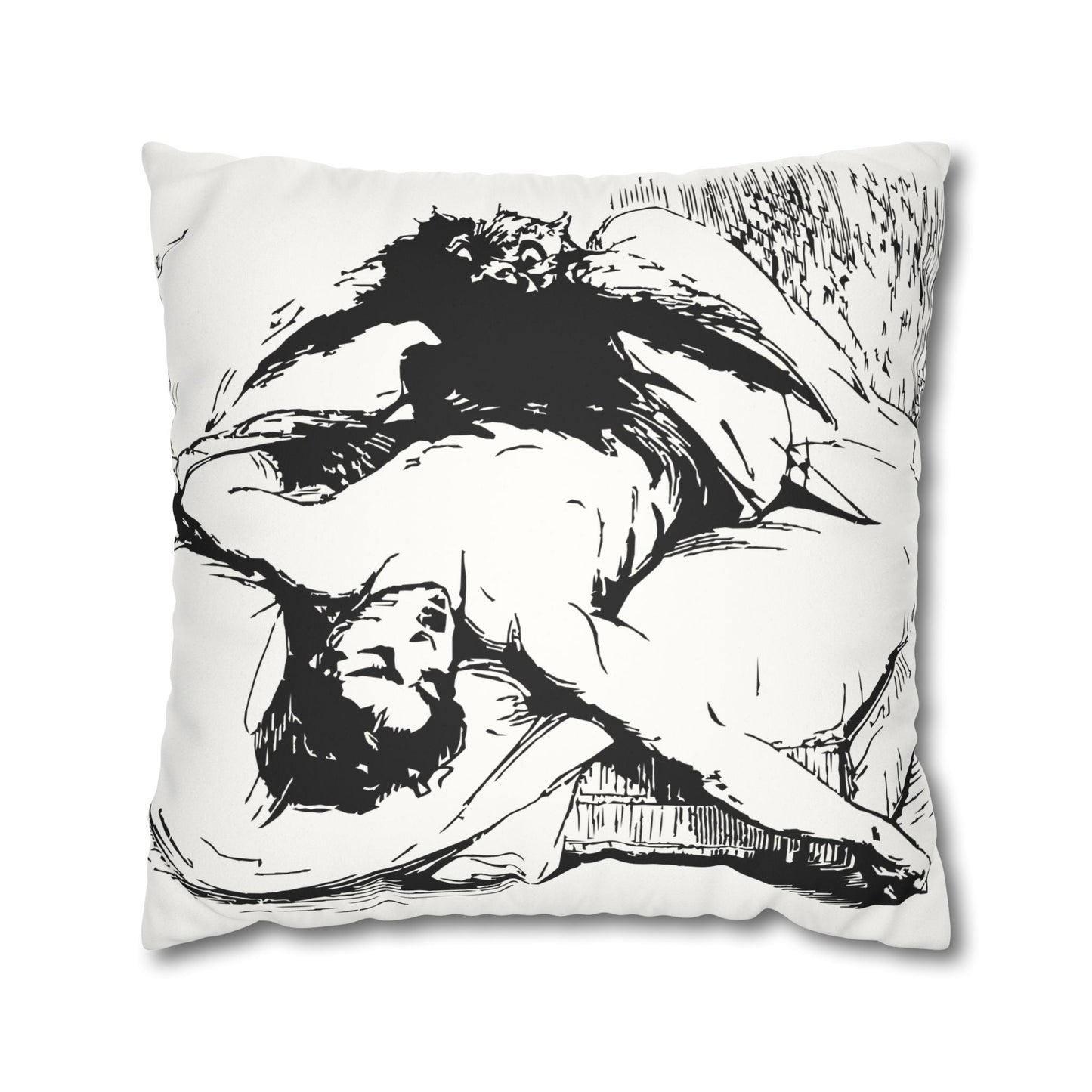 Ephialtes from Dictionnaire Infernal 1863 — Victorian gothic nightmare engraving throw pillow | variant