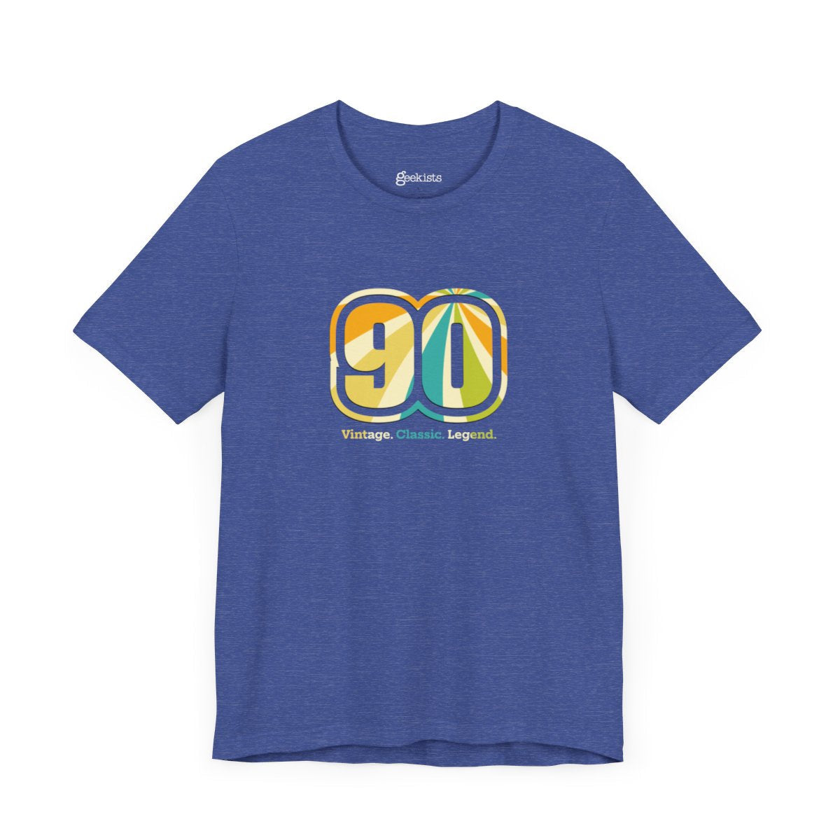 Heather True Royal / 3XL Clothing Stuff > Shirts & Tops > Lightweight Jersey Tee Vintage. Classic. Legend Happy Birthday Unisex T-Shirt - 90th Nonagenarian Milestone