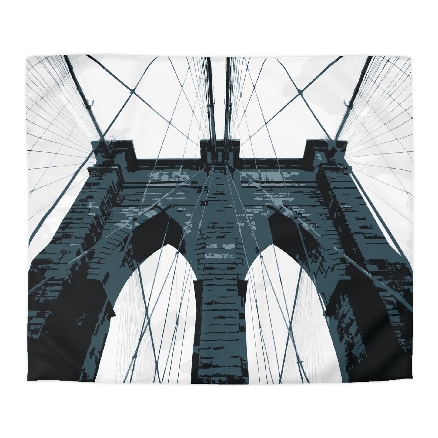 Brooklyn Bridge NYC Microfiber Duvet Cover — Graphic — Detail
