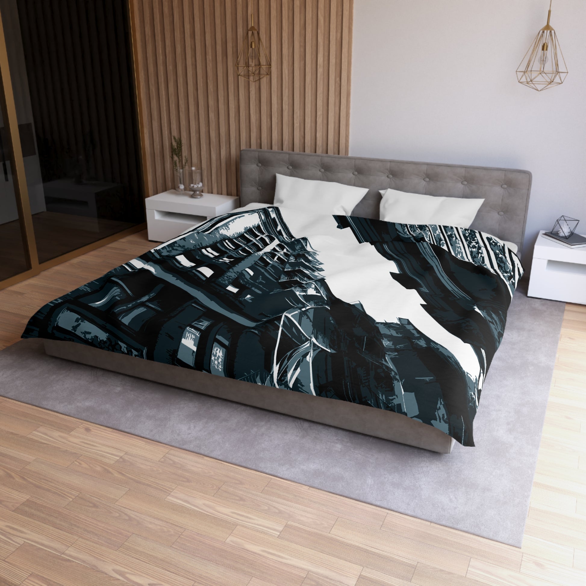 SoHo NYC Grunge Microfiber Duvet Cover — Graphic — Detail