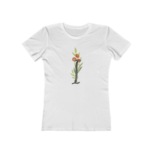 Clothing Stuff > Shirts & Tops > Women's Slim Fit Tee Watercolor Flower Letter I T-Shirt – Garden Nerd Tee for Plant Moms