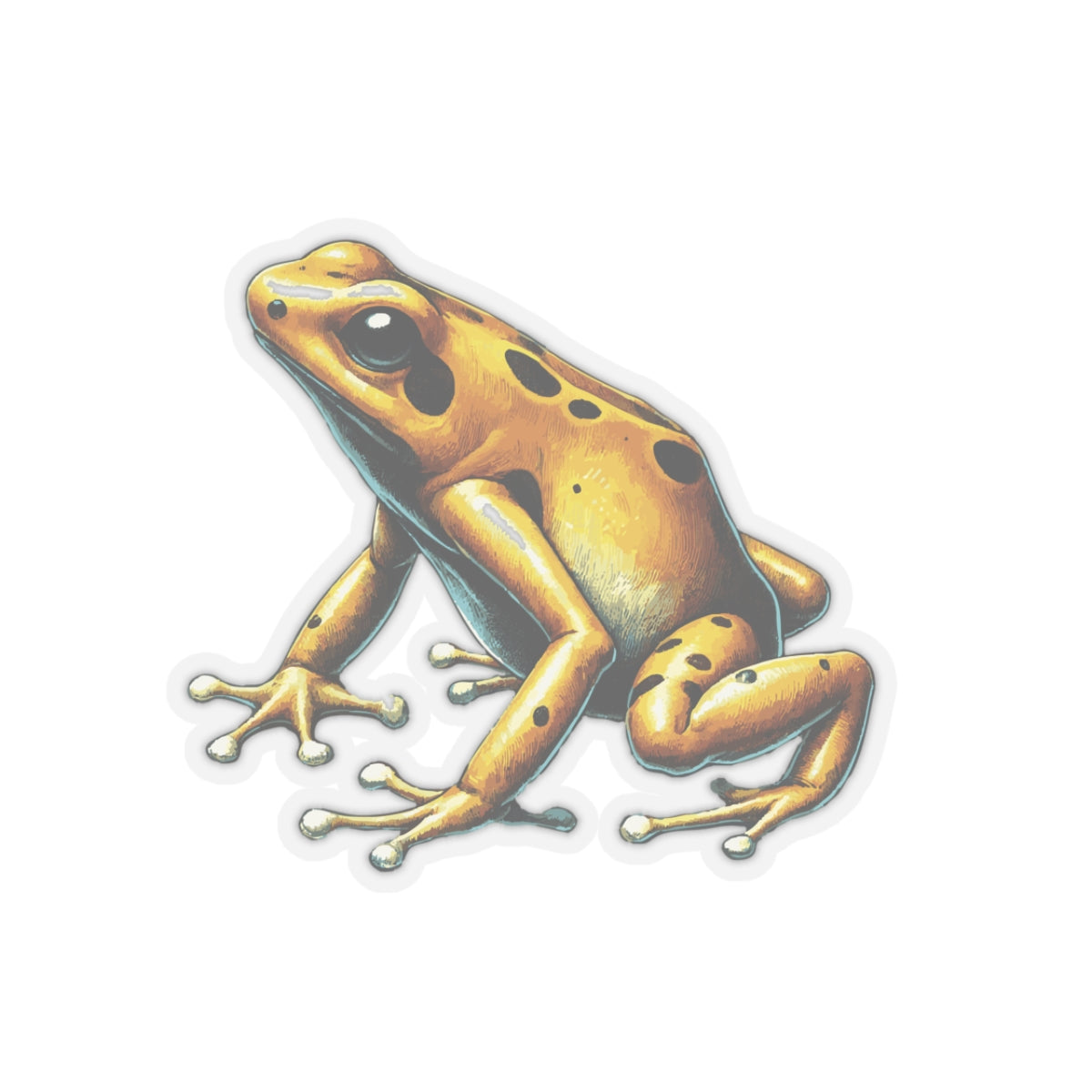 Golden Poison Dart Frog Stickers | Quirky Frog Gift for Biology Nerds | Peel-and-Play Fun