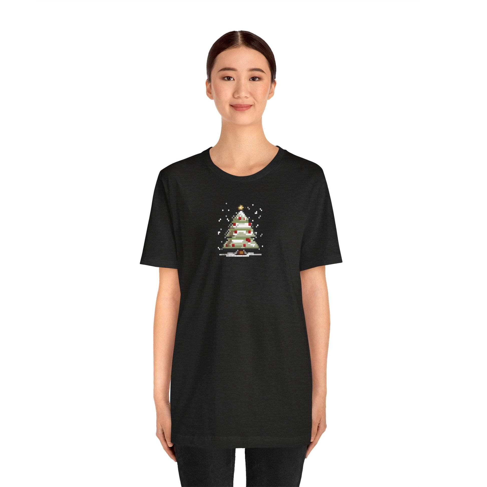 T-Shirt 8-bit Xmas Tree Unisex T-Shirt | Lightweight Jersey Tee | Graphic Shirts for All Seasons