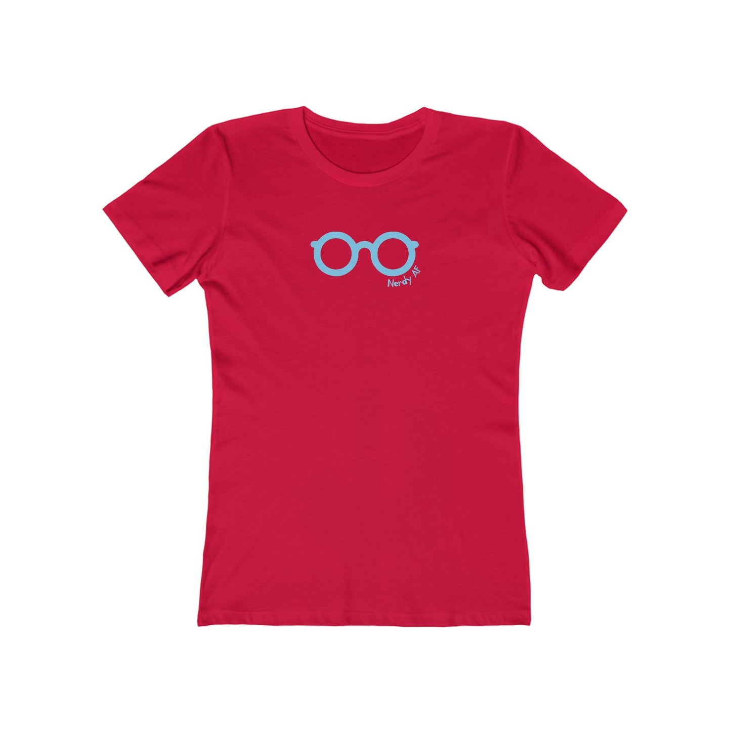 Solid-Red-3XL T-Shirt Nerdy AF Women’s Slim Fit Tee | Funny Graphic Shirt for Geeks