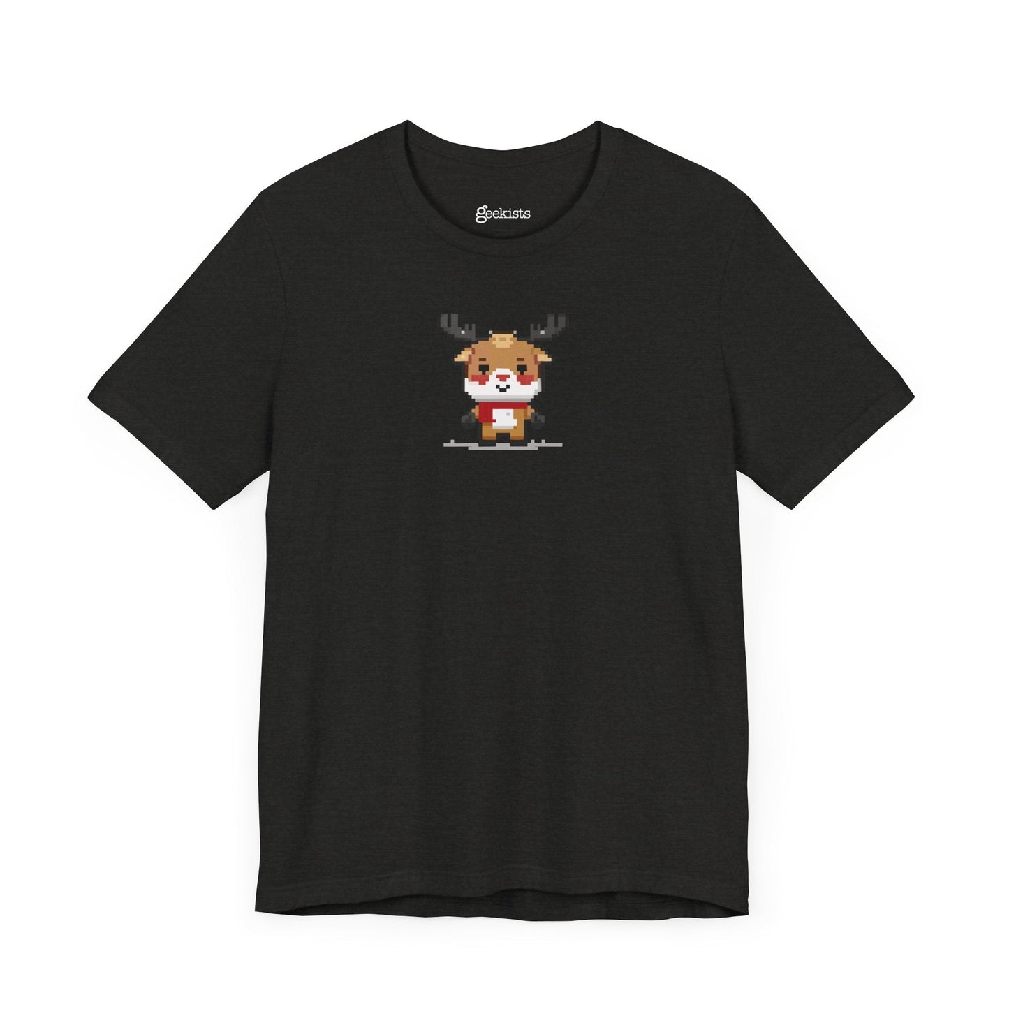 Black-Heather-4XL T-Shirt 8-bit Reindeer Unisex T-Shirt | Lightweight Jersey Tee | Graphic Shirts for All Seasons