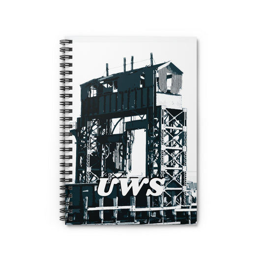 UWS Urban Decay Ruled Line Spiral Notebook — Hudson River NYC Graphic — Front