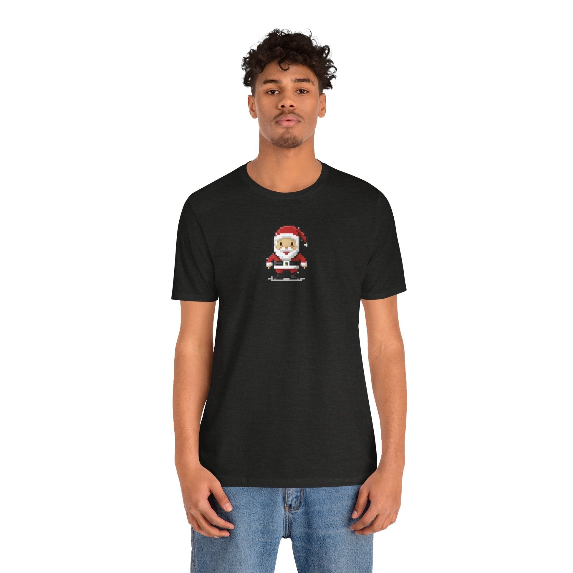 T-Shirt 8-bit Santa Unisex T-Shirt | Lightweight Jersey Tee | Graphic Shirts for All Seasons
