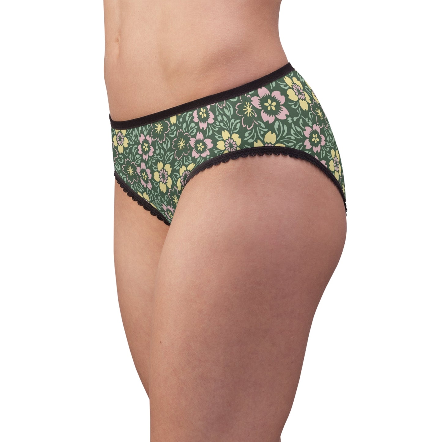 Sleepwear, Swimwear, & Underwear Cute Retro Floral Women’s Underwear | Happy Green Pattern + Garden Fresh Style