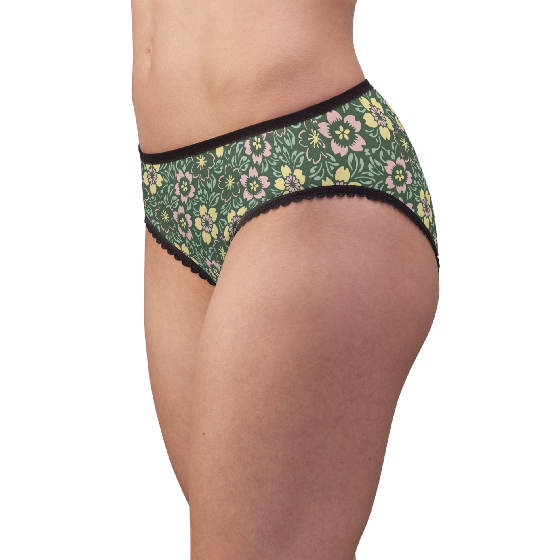 Sleepwear, Swimwear, & Underwear Cute Retro Floral Women’s Underwear | Happy Green Pattern + Garden Fresh Style