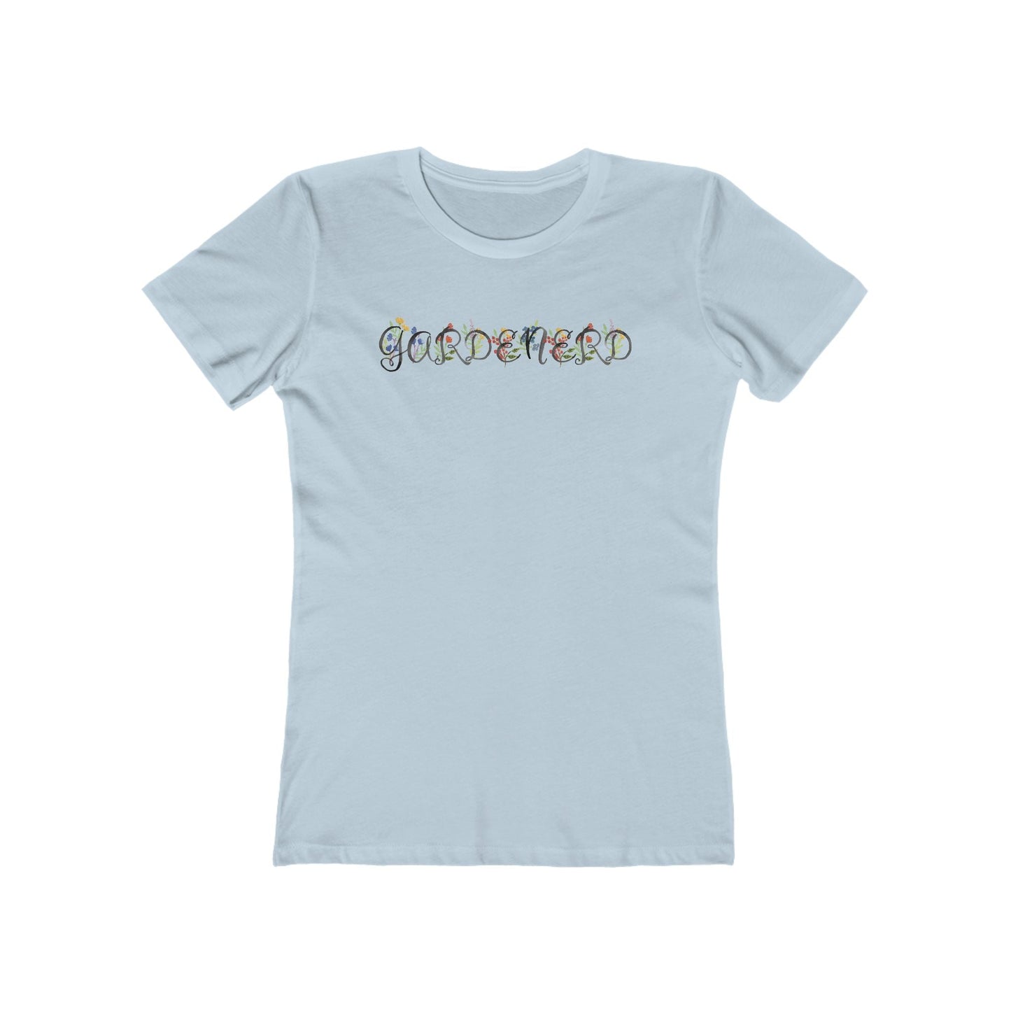 Solid-Light-Blue-2XL T-Shirt Gardenerd Women’s Slim Fit Tee – Funny Floral Garden Nerd Shirt for Plant Lovers | Made in USA | Free Shipping