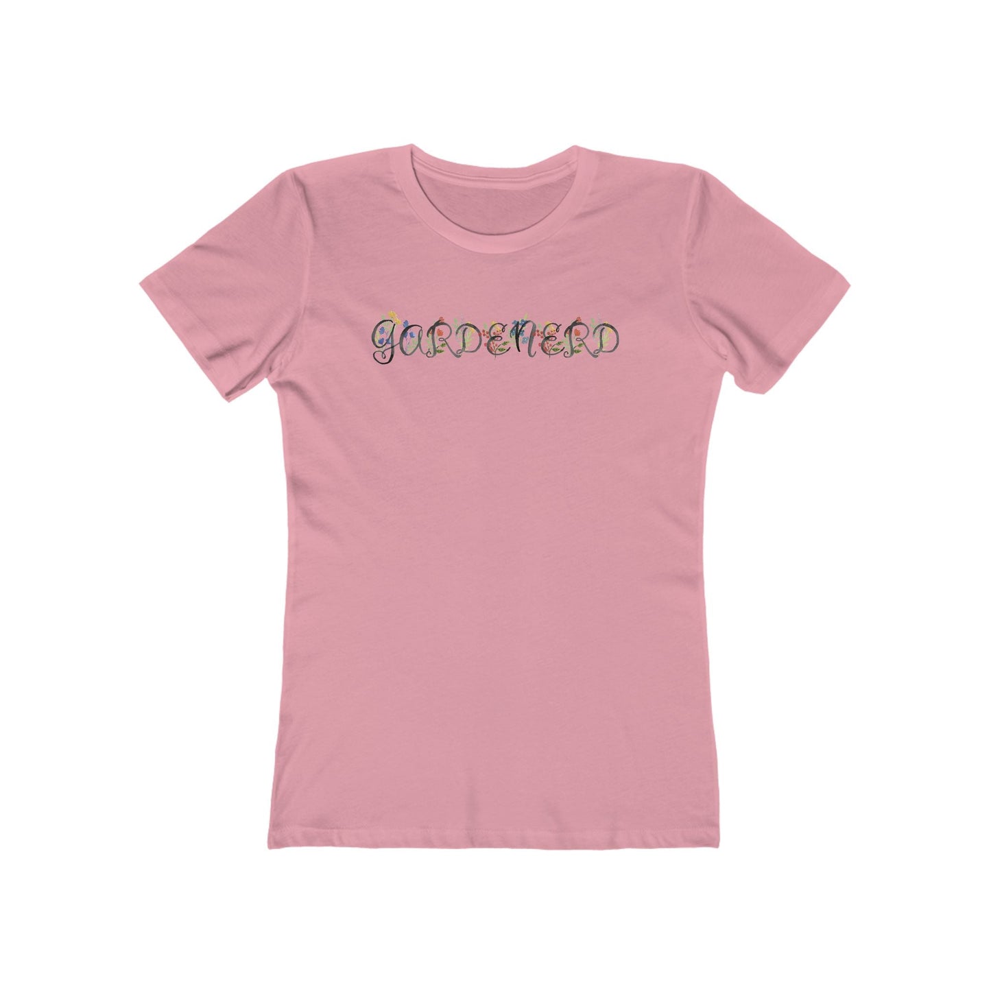 Solid-Light-Pink-L T-Shirt Gardenerd Women’s Slim Fit Tee – Funny Floral Garden Nerd Shirt for Plant Lovers | Made in USA | Free Shipping