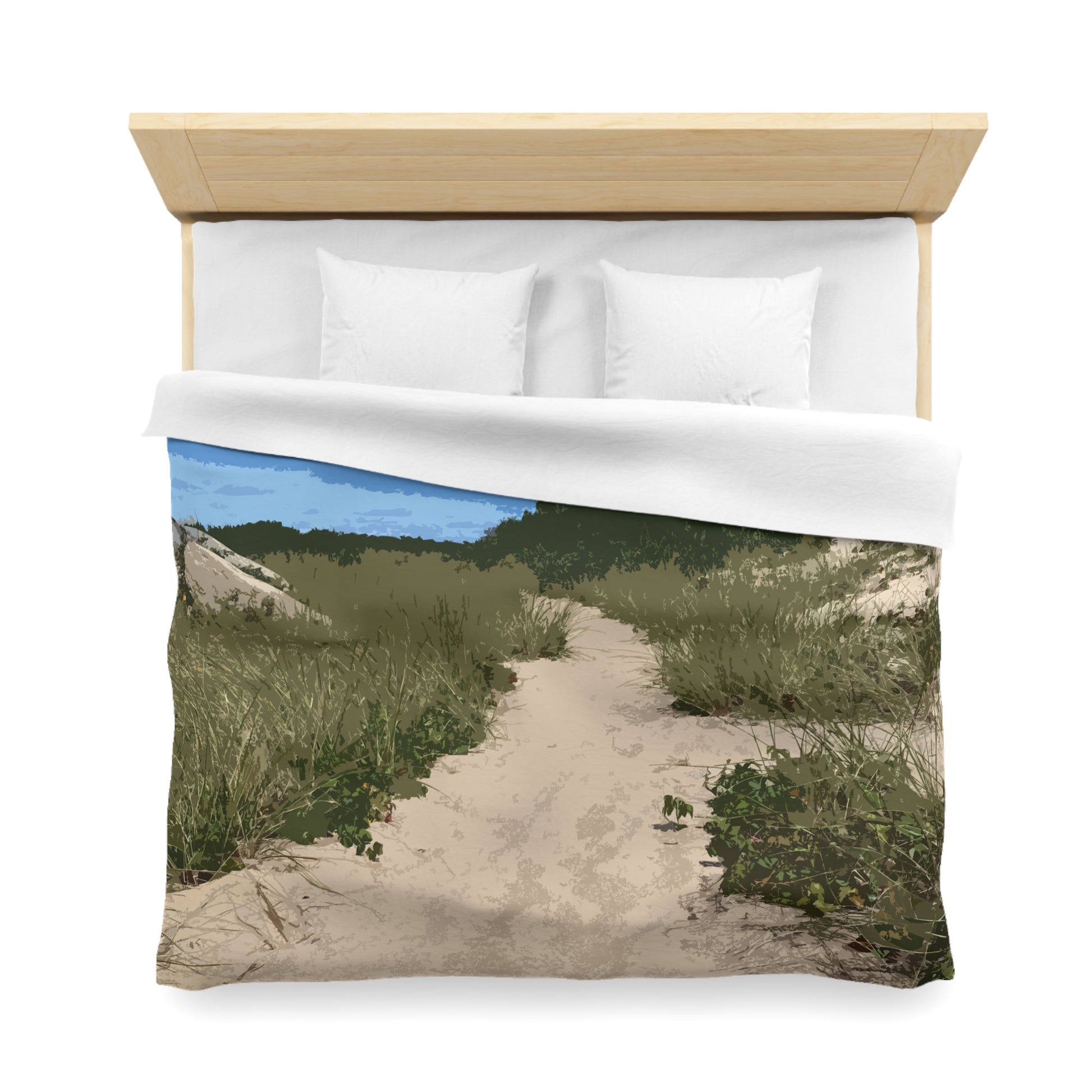 Cape Cod Beach Path Duvet Cover — Coastal Home Decor — Primary Image