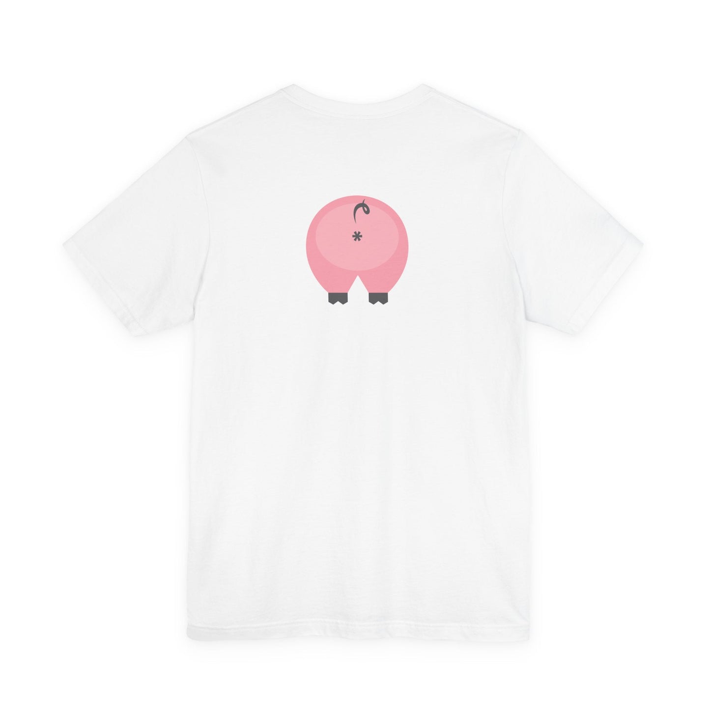 White / 5XL T-Shirt Pink 'Oink' Jersey Double-Sided Tee - Dirty Pigs, Bubble Butt Graphic, Ethical Soft Cotton, Unisex S-3XL