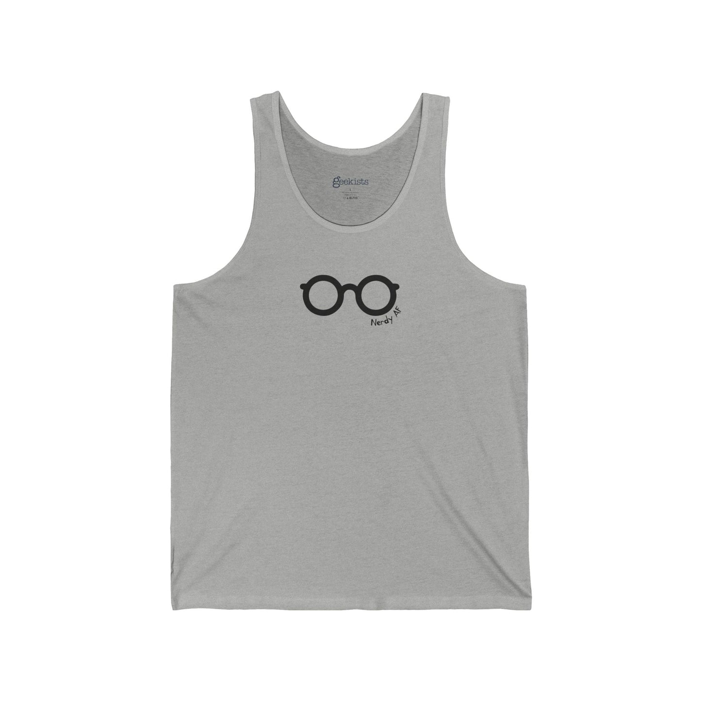 2XL-Athletic-Heather Tank Top Nerdy AF Unisex Tank Top | Funny Graphic Summer Shirt for Geeks