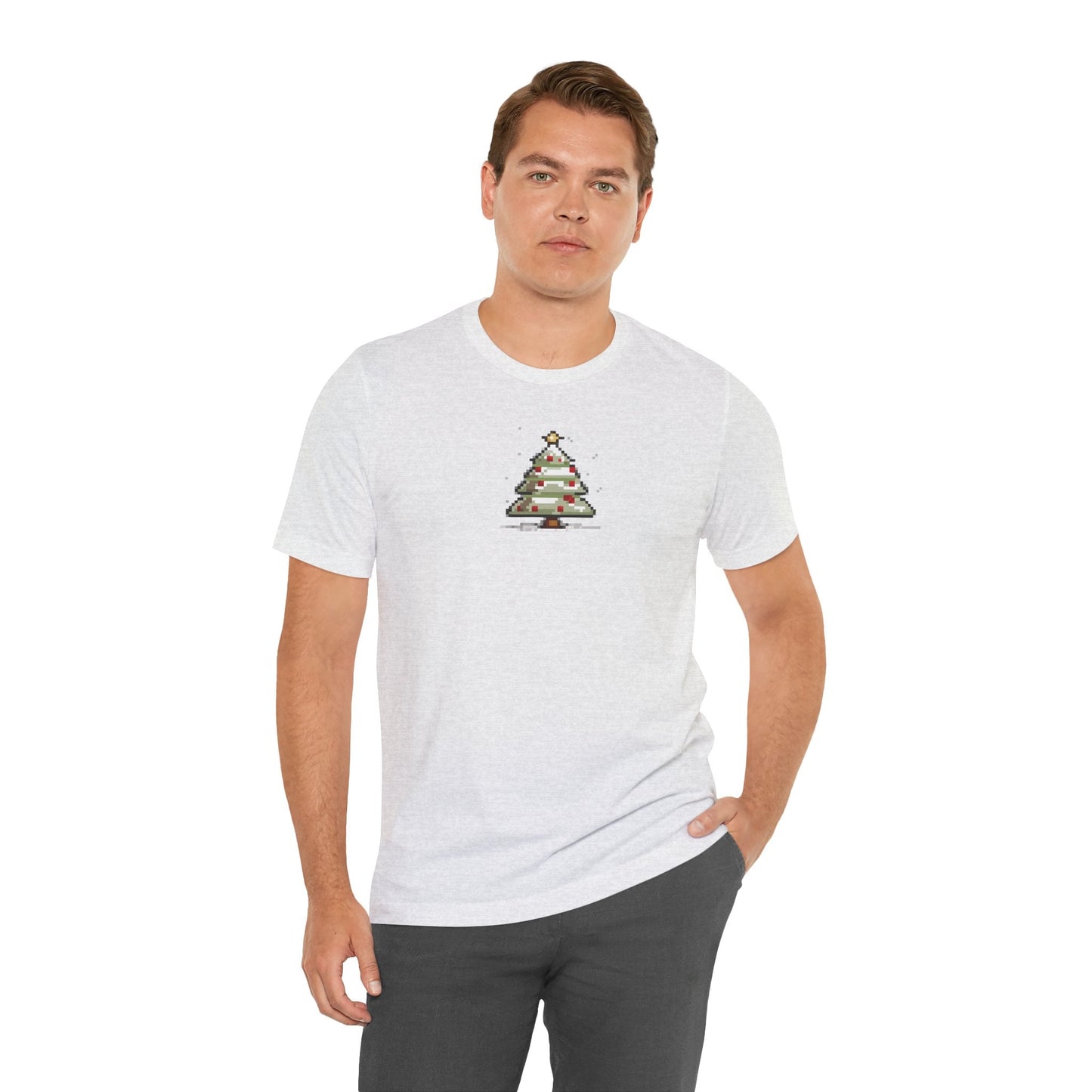 T-Shirt 8-bit Xmas Tree Unisex T-Shirt | Lightweight Jersey Tee | Graphic Shirts for All Seasons