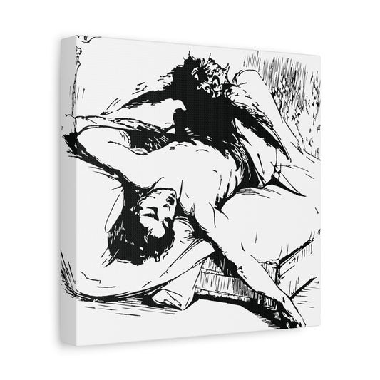 Ephialtes from Dictionnaire Infernal 1863 — Victorian gothic nightmare engraving canvas wall art | side