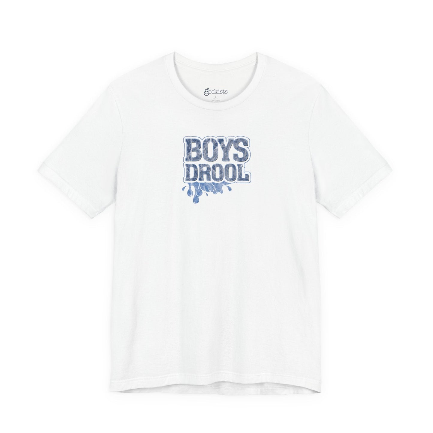 T-Shirt Boys Drool — Short Sleeve Jersey Tee — Unisex Lightweight Crewneck T-Shirt, Retro Distressed, for Couples (Funny Girls Rule, Boys Drool)