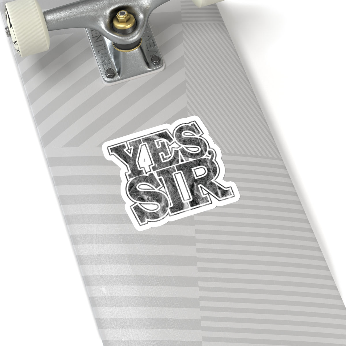 yes sir alpha military nerd decal sticker – distressed yes ma’am graphic – 3" × 3"