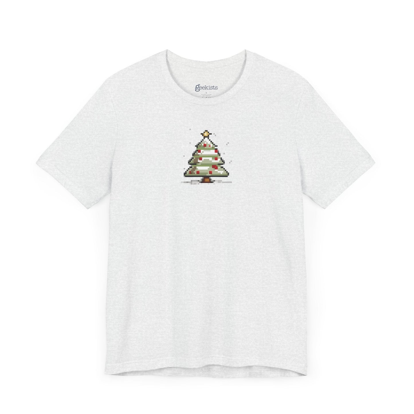 Ash-4XL T-Shirt 8-bit Xmas Tree Unisex T-Shirt | Lightweight Jersey Tee | Graphic Shirts for All Seasons