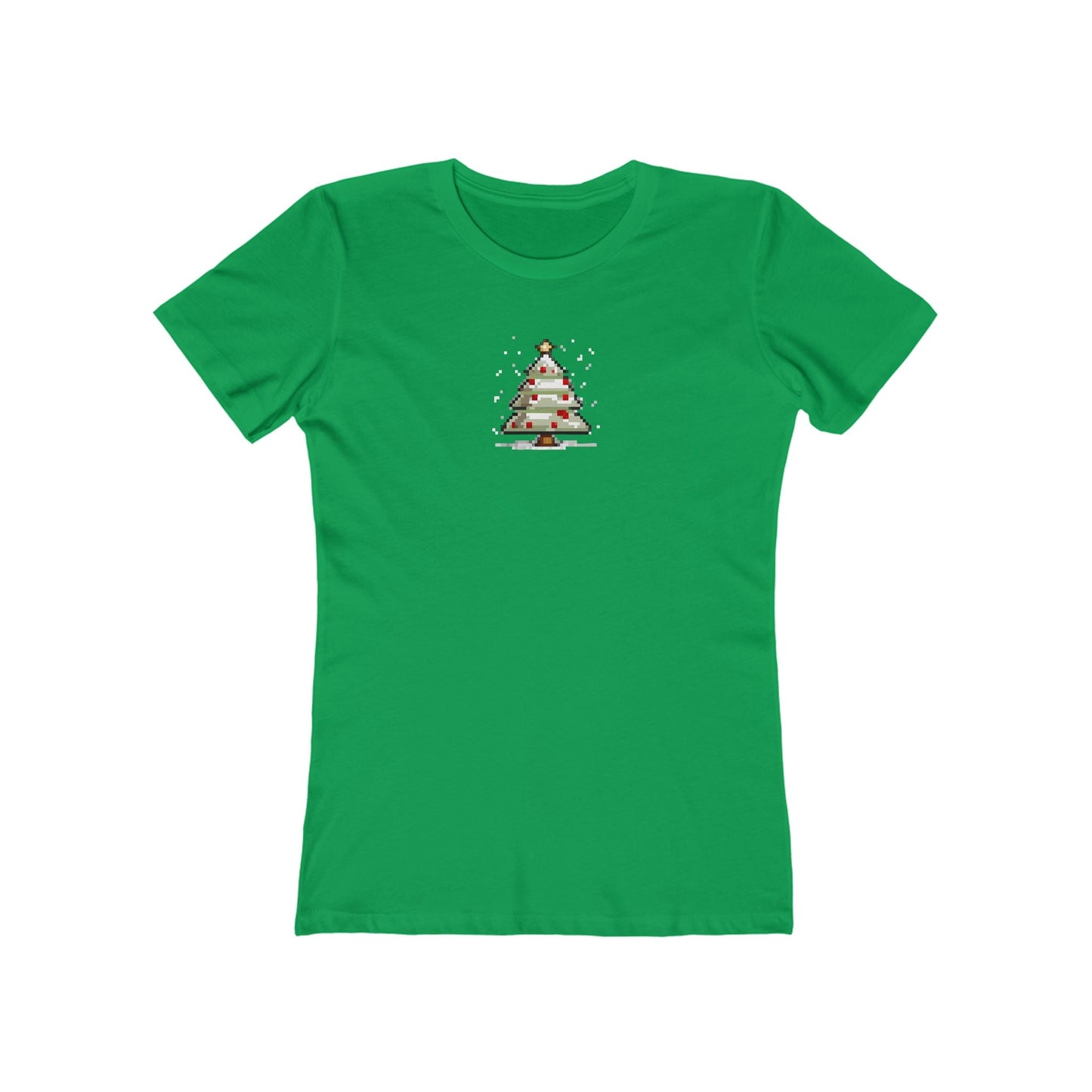 Solid-Kelly-Green-3XL T-Shirt 8-Bit Xmas Tree Women's T-Shirt | Slim Fit Shirt | Graphic Tee for Feminine Ladies