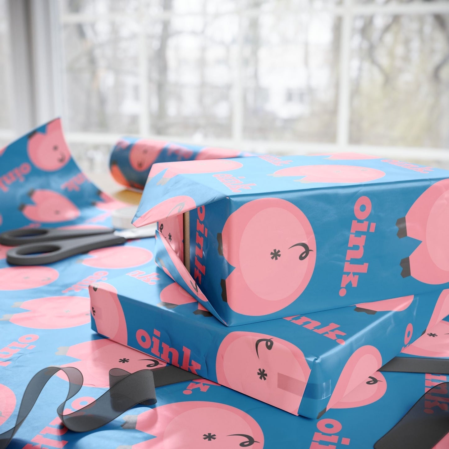 Paper Stuff > Gift Giving > Wrapping Paper Funny Pig Butt Pattern Wrapping Paper Roll – Quirky Gift for Animal Lovers