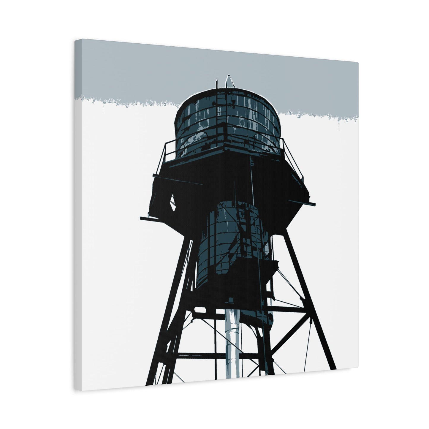 NYC Water Tower Square Stretched Canvas Print — Graphic — Detail