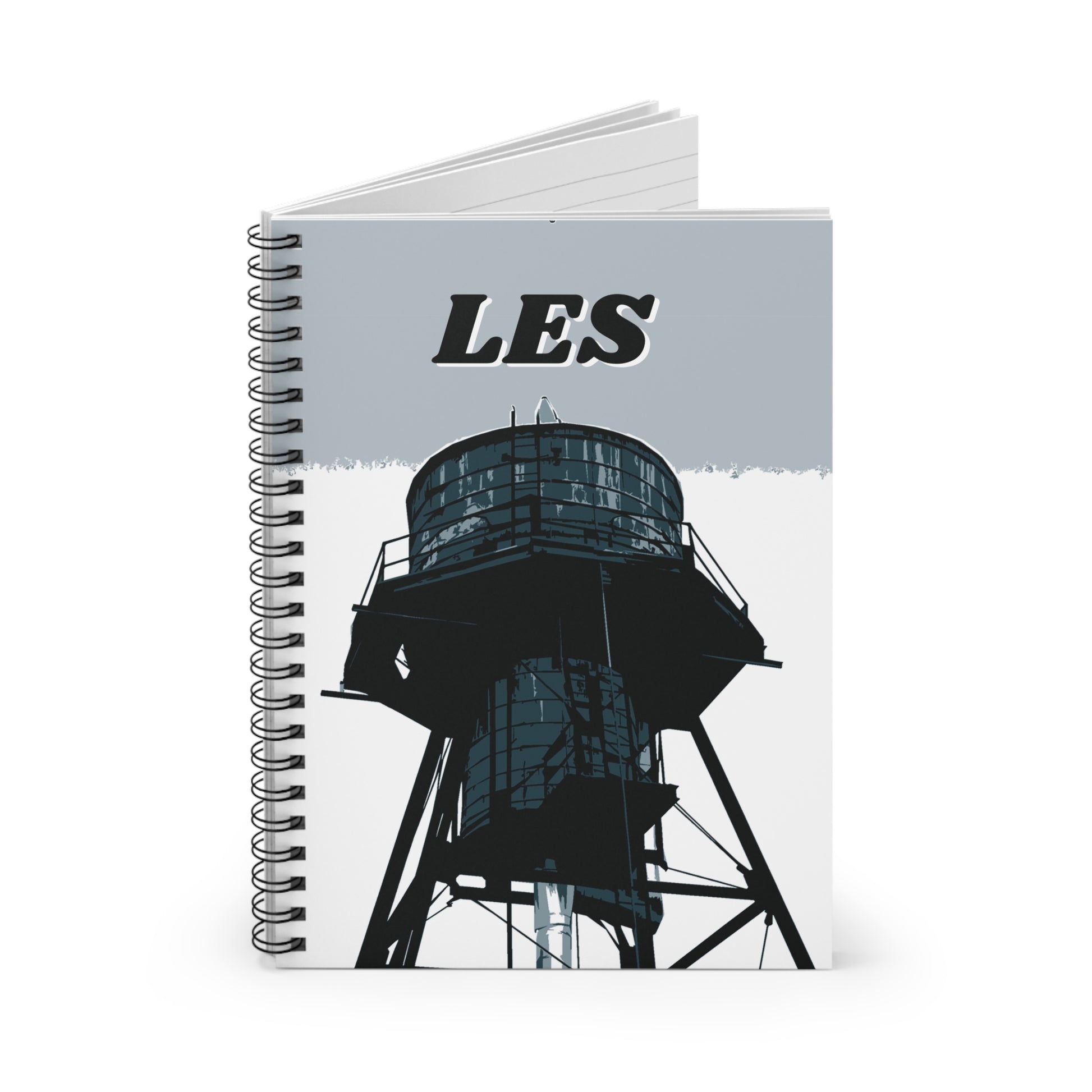 NYC Water Tower Ruled Line Spiral Notebook — Graphic — Detail