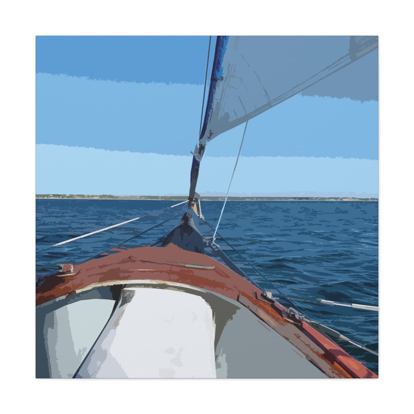 36" x 36" / 1.25" Canvas Cape Cod Sailboat | Matte Canvas, Stretched, 1.25" | Square Wall Art