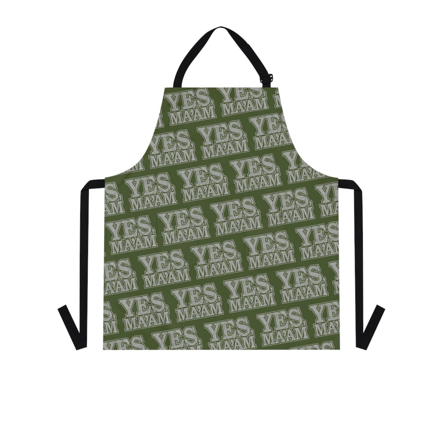 yes ma'am alpha female military nerd apron – distressed military pattern – one size