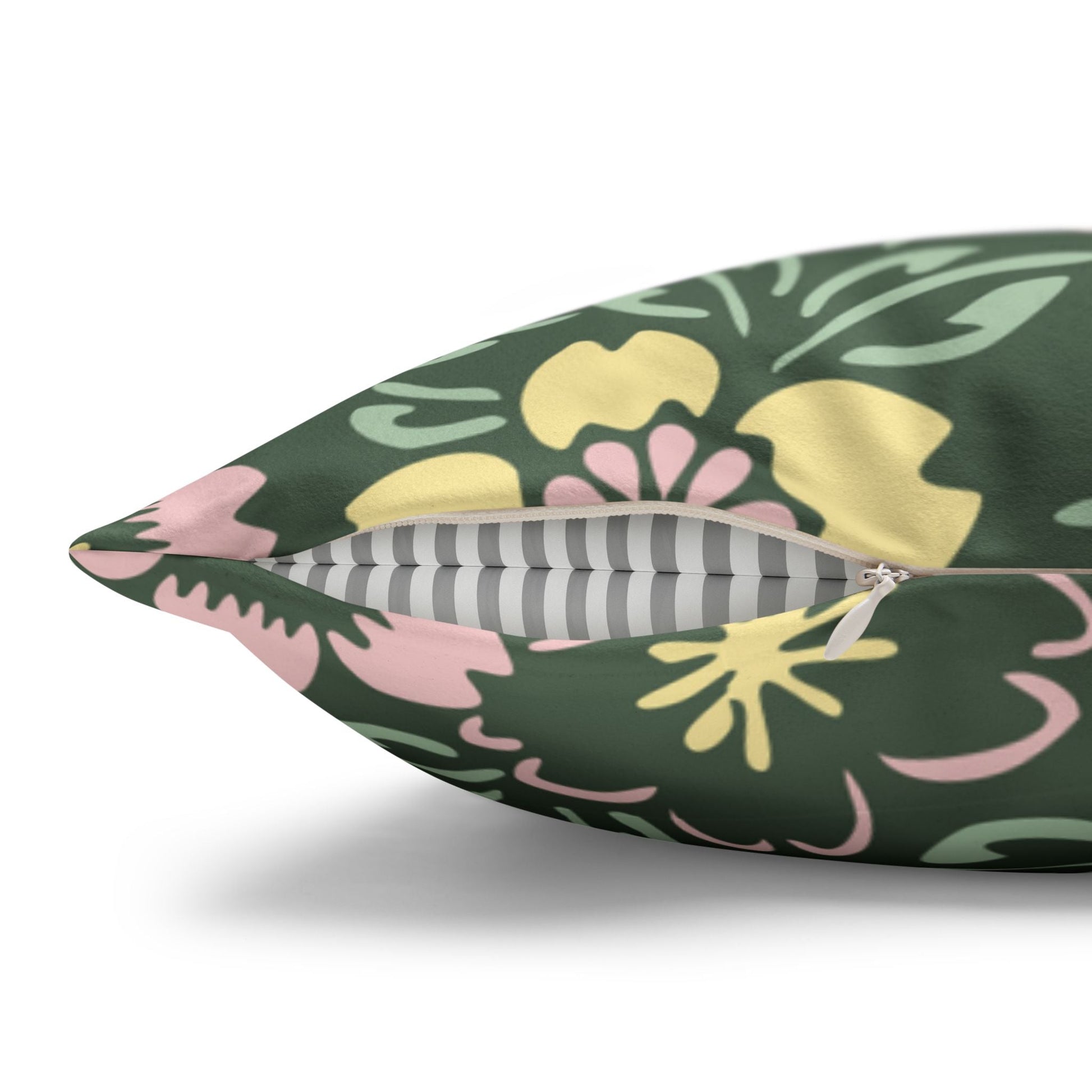 Home Stuff > Home Decor > Faux Suede Throw Pillow Case Soft Floral Pillow Cover | Light Pink & Green Accent for Cozy Home Gift or Mother’s Day Decor