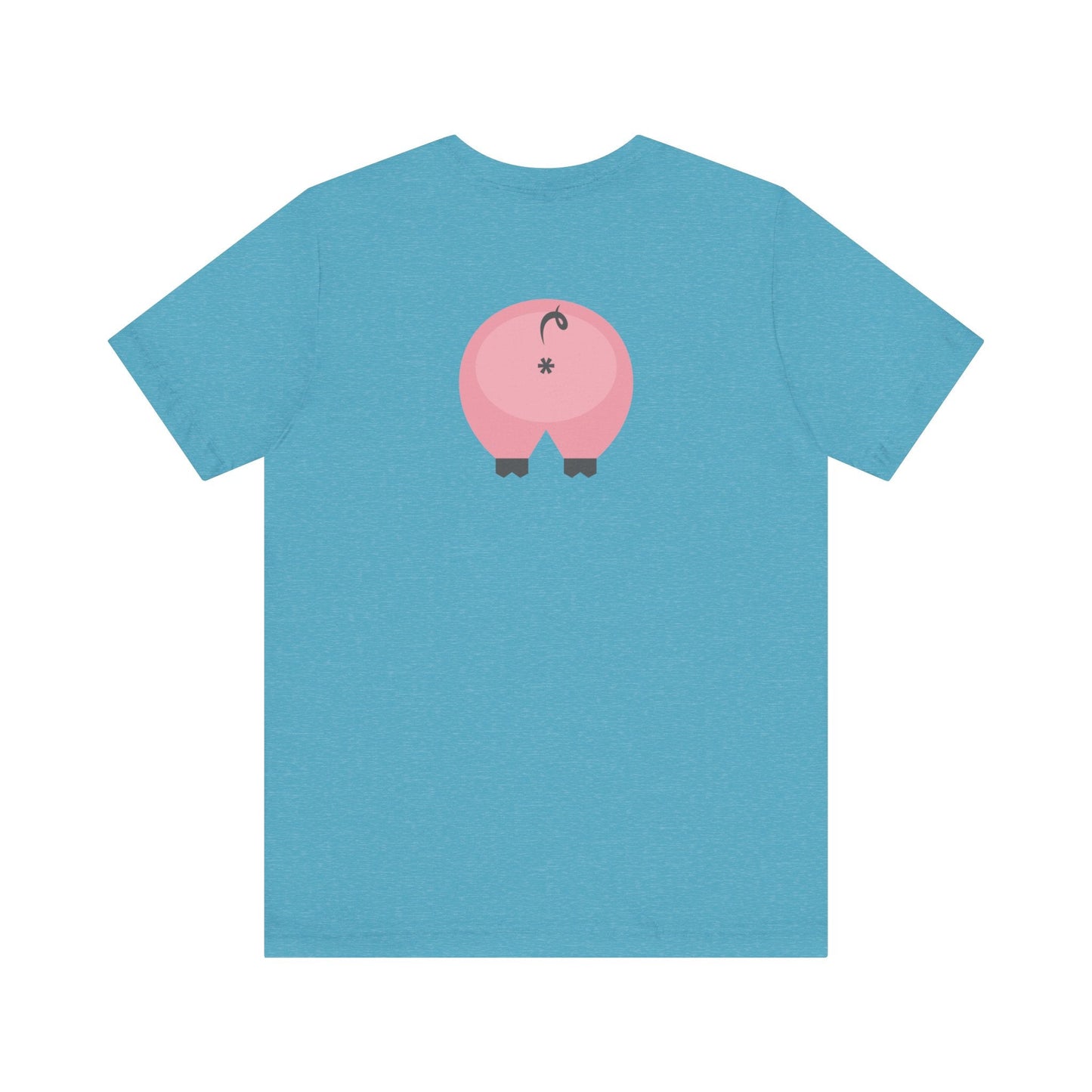 Heather Aqua / 3XL Clothing Stuff > Shirts & Tops > Short Sleeve Jersey Tee Funny Pig Butt Short Sleeve Jersey Tee – Cheeky Gift for Animal Lovers