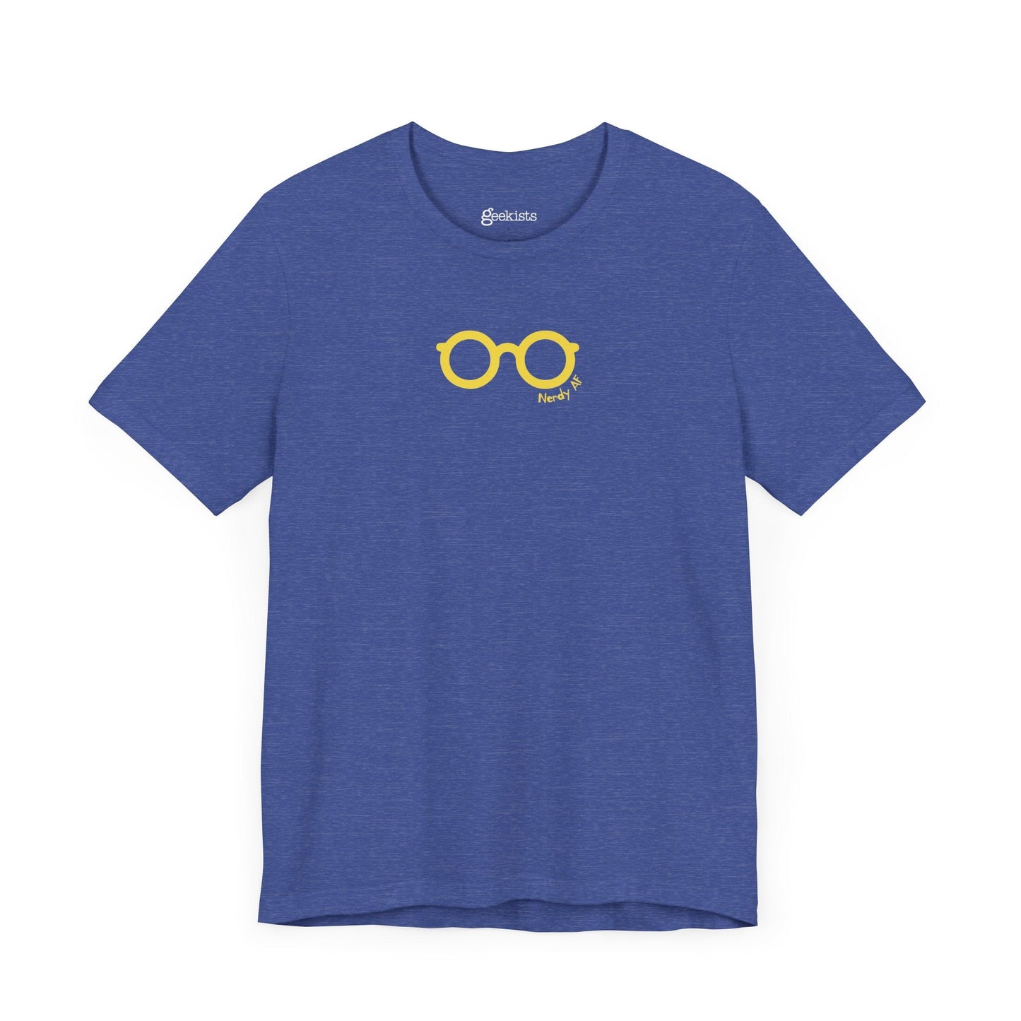 Heather-Blue-4XL Clothing Stuff > Shirts & Tops > Lightweight Jersey Tee Nerdy AF Graphic Tee | Unisex Funny Nerd Shirt for Geeks