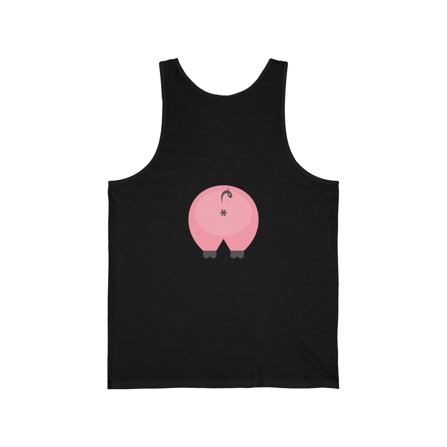 2XL / Black Clothing Stuff > Shirts & Tops > Jersey Tank Top Funny Pig Butt Jersey Tank Top – Cheeky Gift for Animal Lovers