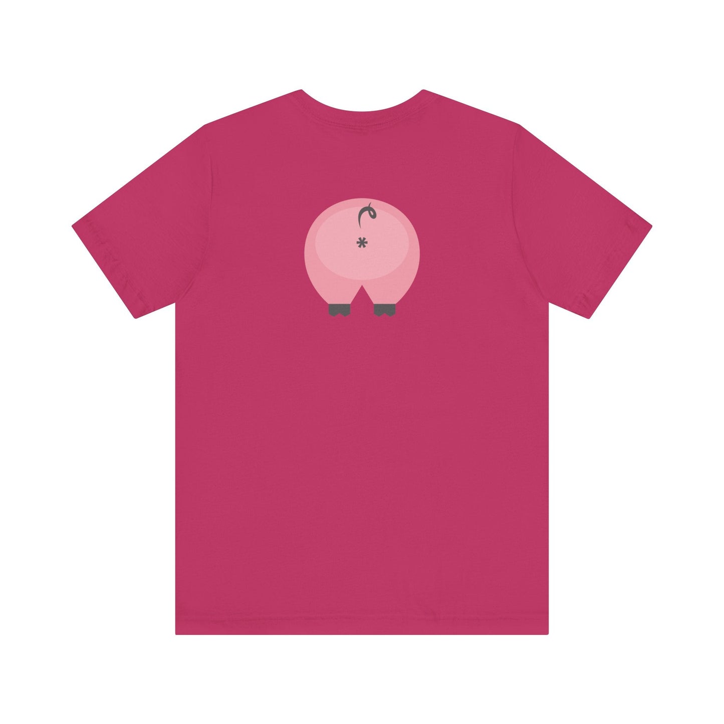 Berry / 3XL Clothing Stuff > Shirts & Tops > Short Sleeve Jersey Tee Funny Pig Butt Short Sleeve Jersey Tee – Cheeky Gift for Animal Lovers