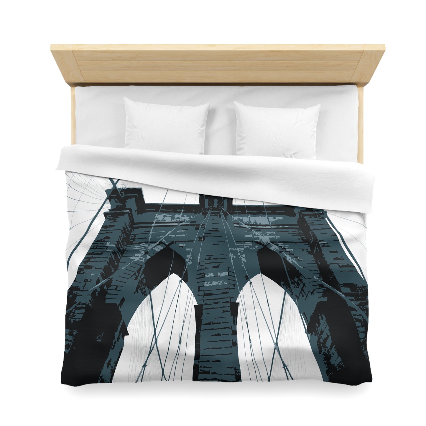 Brooklyn Bridge NYC Microfiber Duvet Cover — Graphic — Front