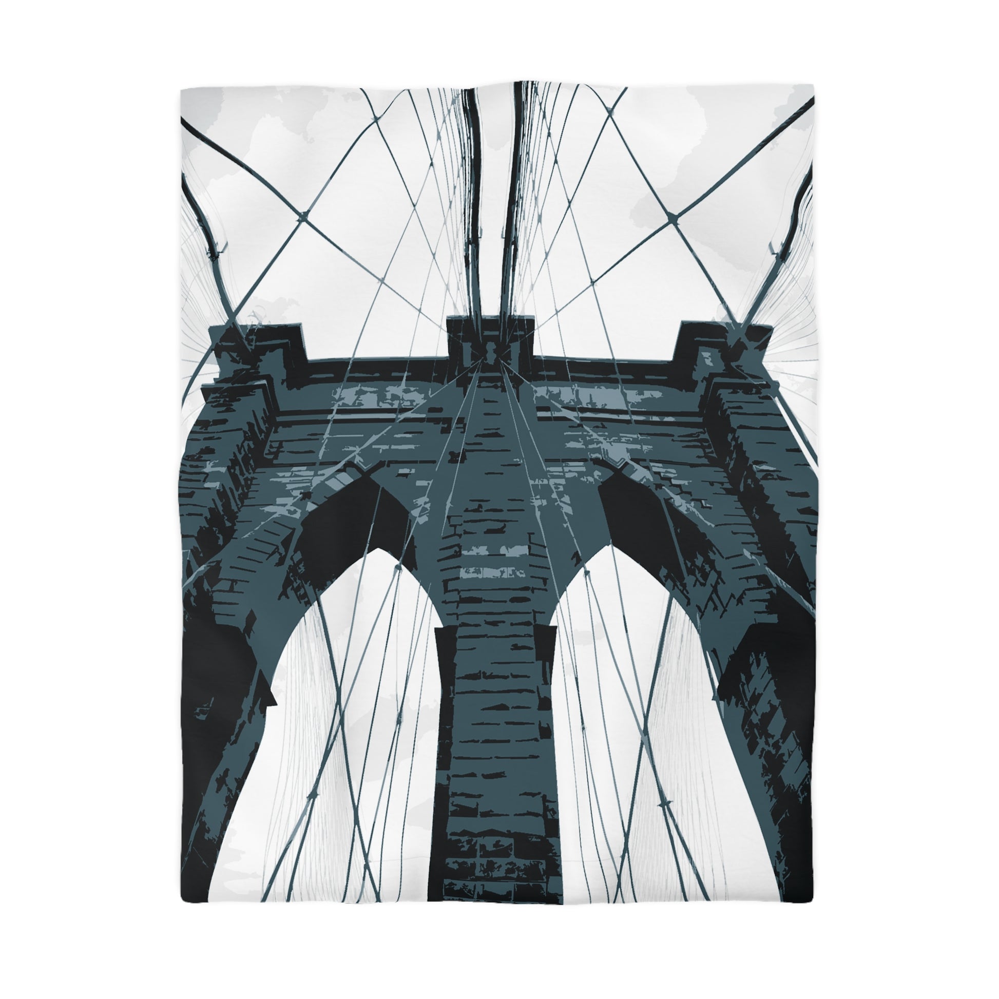 Brooklyn Bridge NYC Microfiber Duvet Cover — Graphic — Detail