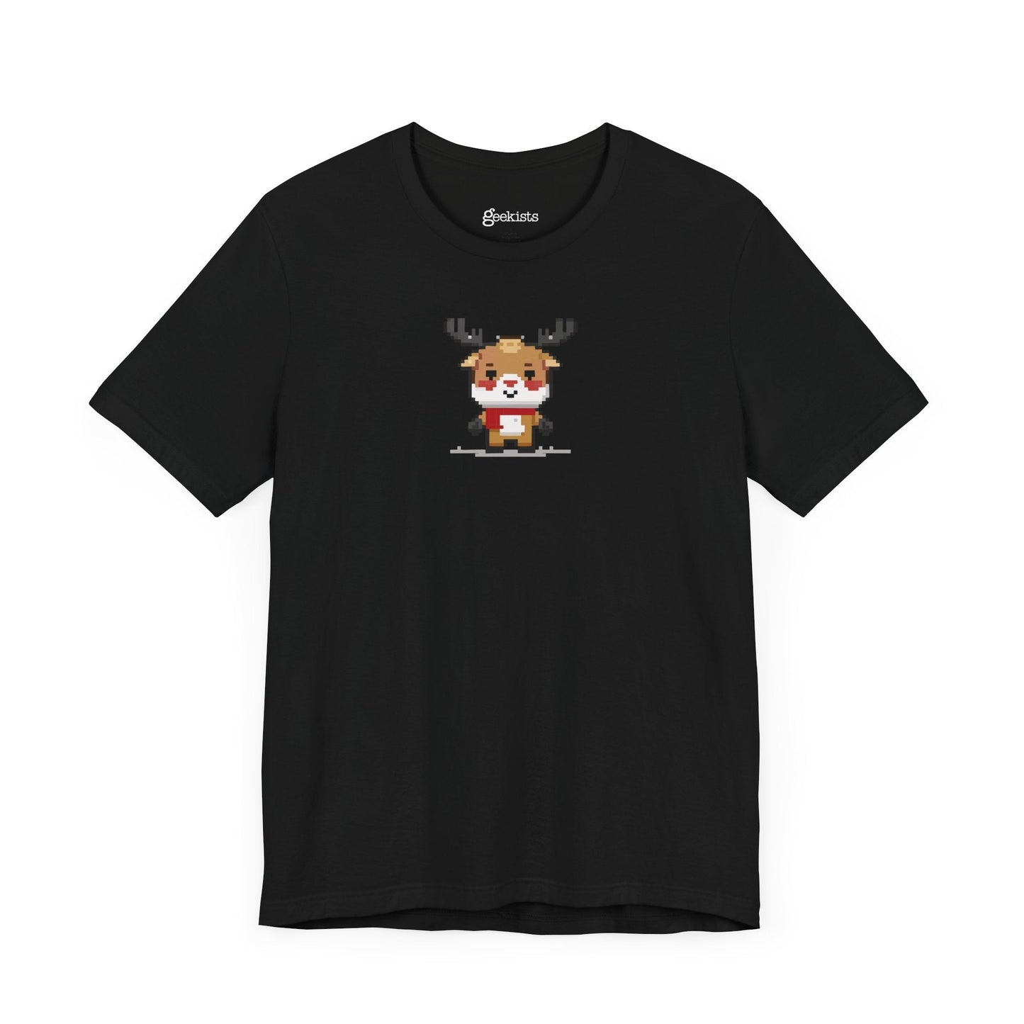 Black-5XL T-Shirt 8-bit Reindeer Unisex T-Shirt | Lightweight Jersey Tee | Graphic Shirts for All Seasons