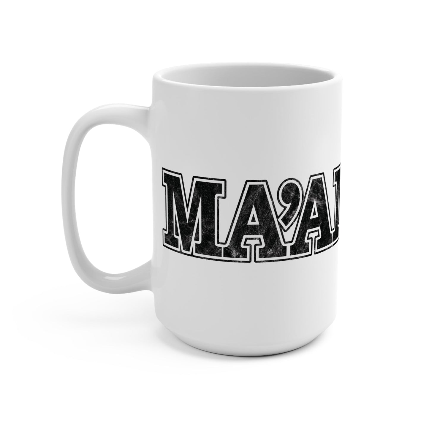 Ma’am Yes Ma’am 15oz Coffee Mug with Distressed Typography