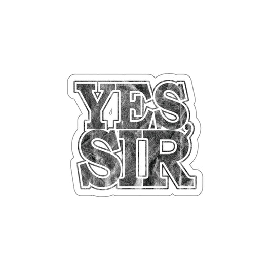 yes sir alpha military nerd decal sticker – distressed yes ma’am graphic – 3" × 3"
