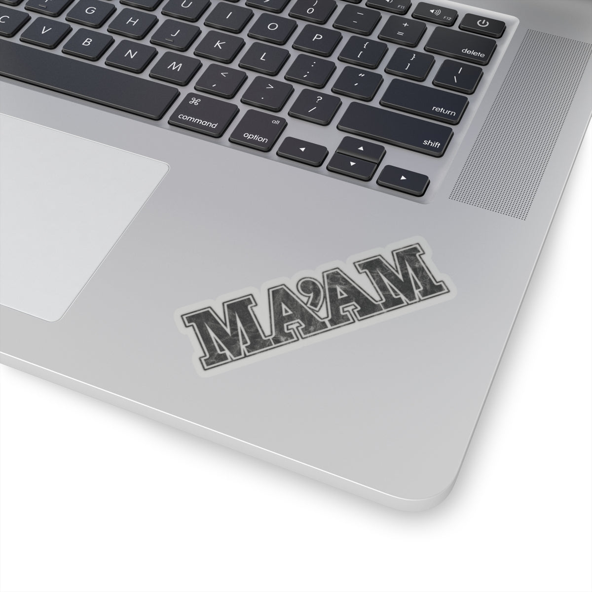 ma’am alpha military nerd decal sticker – distressed yes ma’am graphic – 3" × 3"