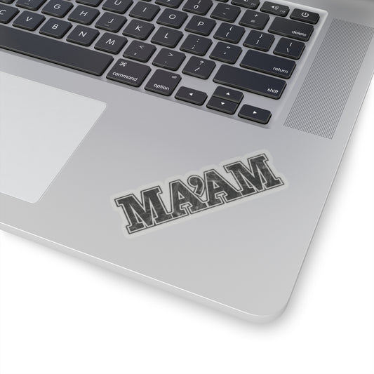 ma’am alpha military nerd decal sticker – distressed yes ma’am graphic – 3" × 3"