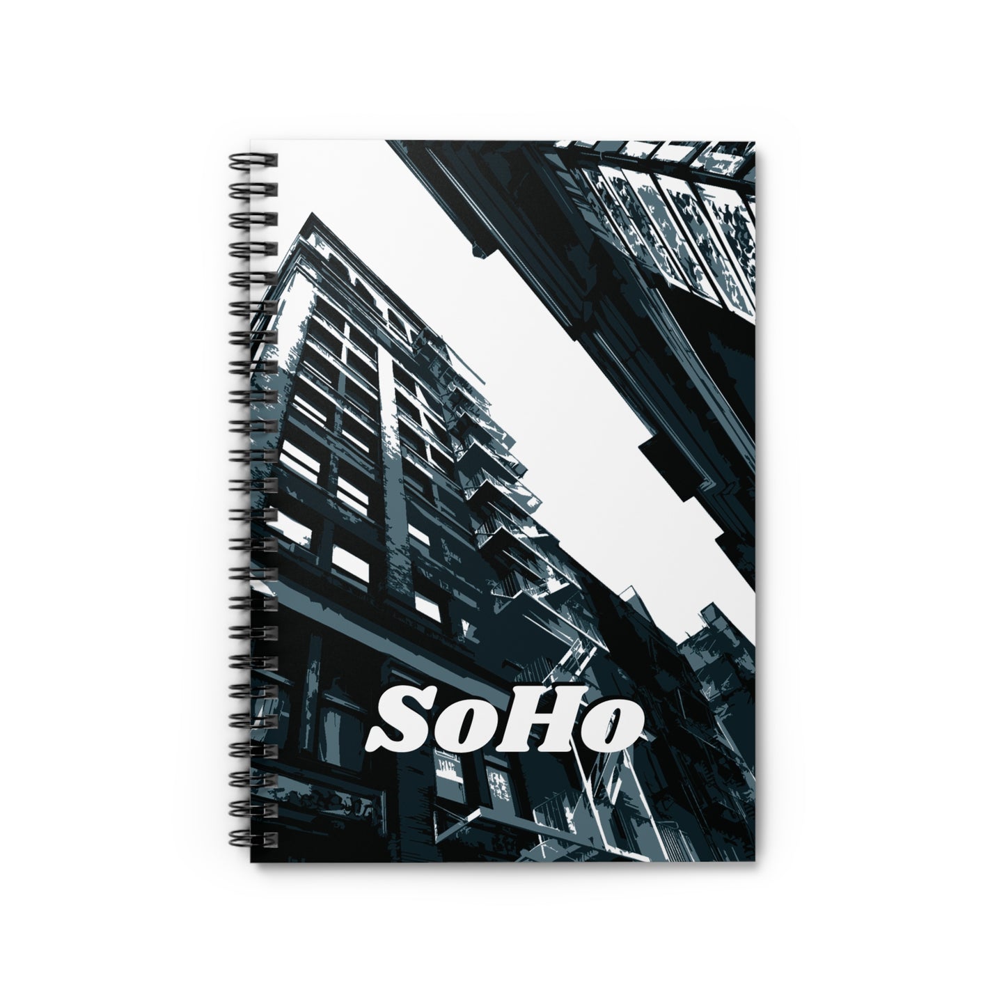 SoHo NYC Grunge Ruled Line Spiral Notebook — Graphic — Front