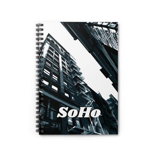 SoHo NYC Grunge Ruled Line Spiral Notebook — Graphic — Front