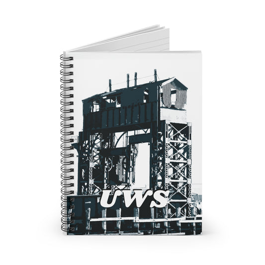 UWS Urban Decay Ruled Line Spiral Notebook — Hudson River NYC Graphic — Detail