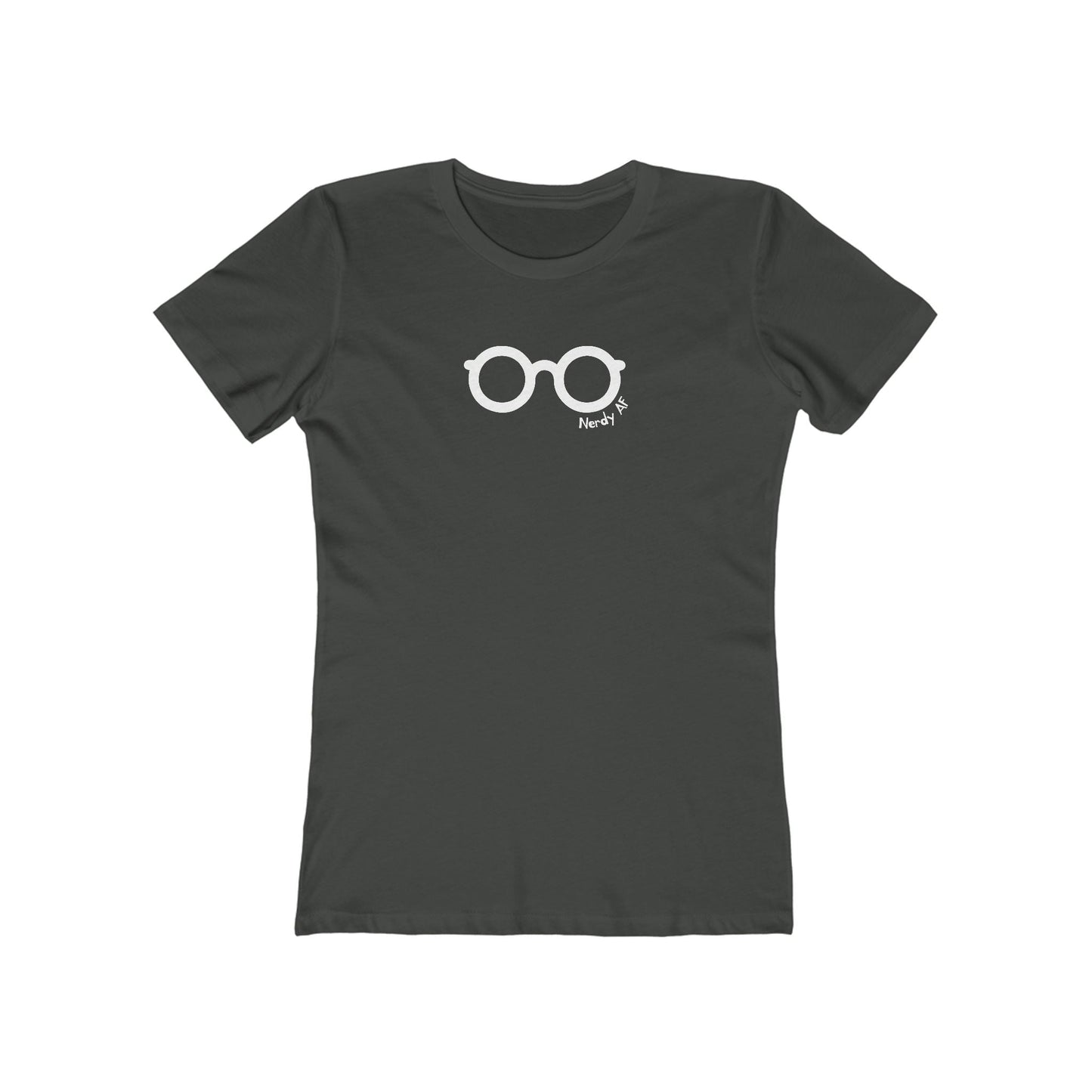 Solid-Heavy-Metal-3XL T-Shirt Nerdy AF Women’s Slim Fit Tee | Funny Graphic Shirt for Geeks