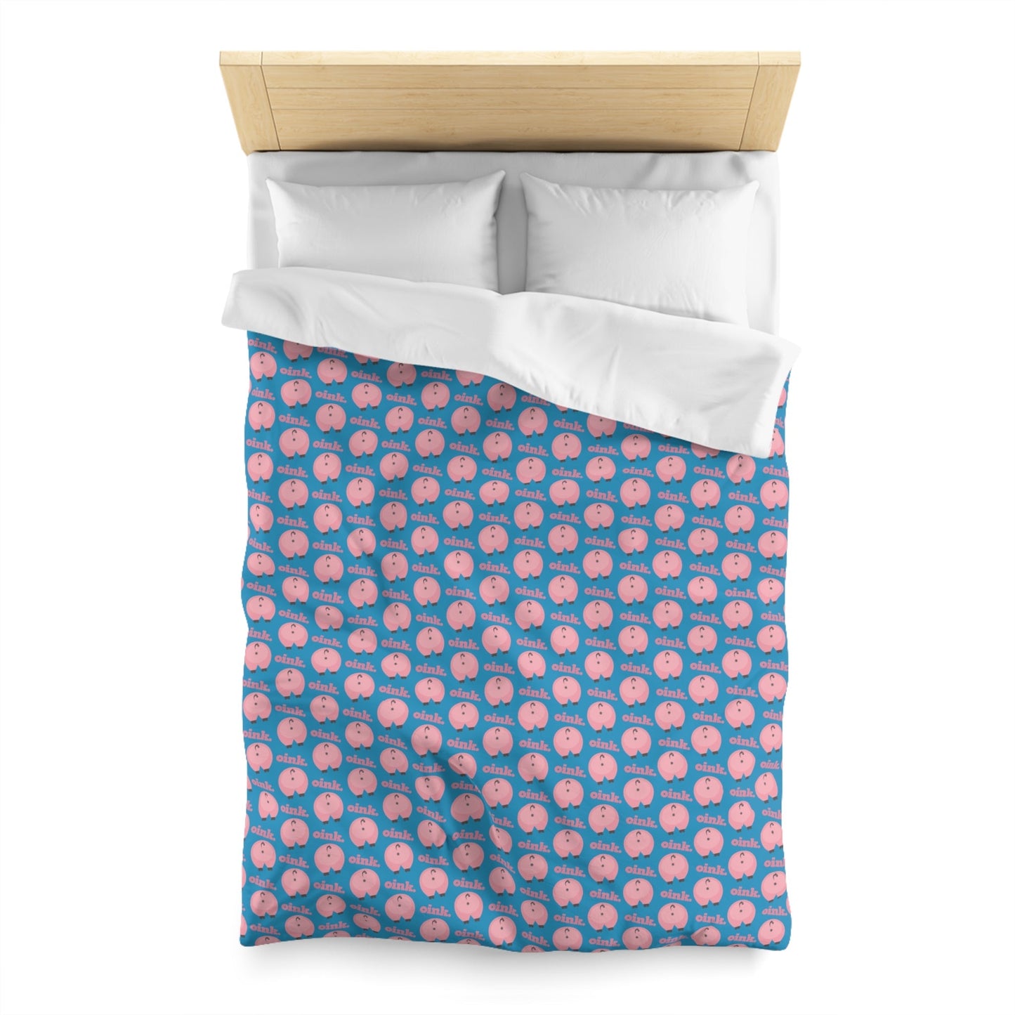 Twin / White Home Stuff > Bed & Bath > Microfiber Duvet Cover Funny Pig Butt Pattern Microfiber Duvet Cover – Quirky Bedding for Animal Lovers