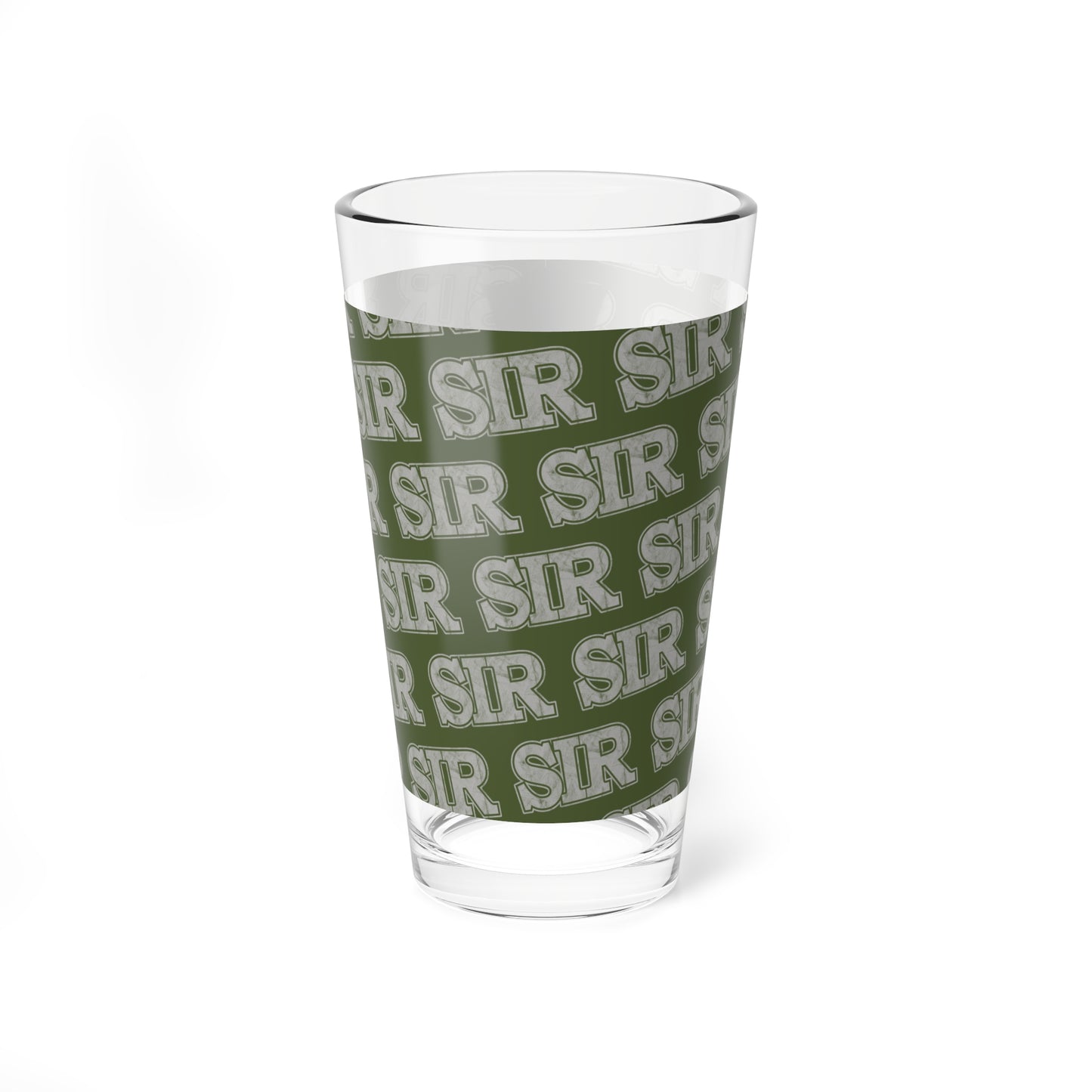 Sir 16oz Pint Glass with Distressed Typography