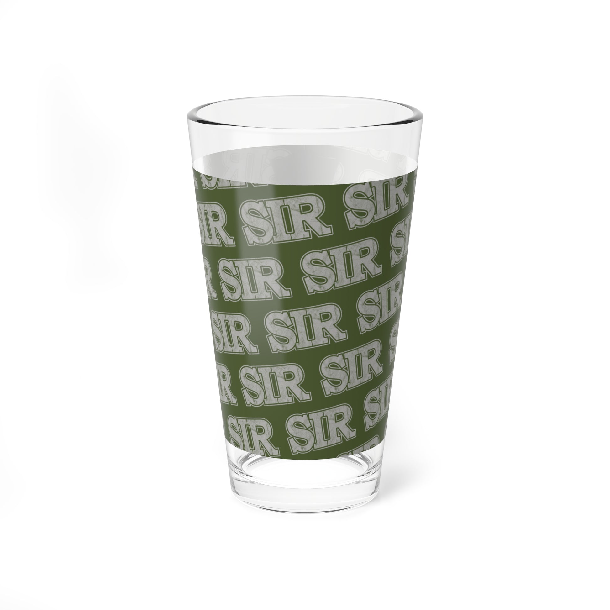 Sir 16oz Pint Glass with Distressed Typography