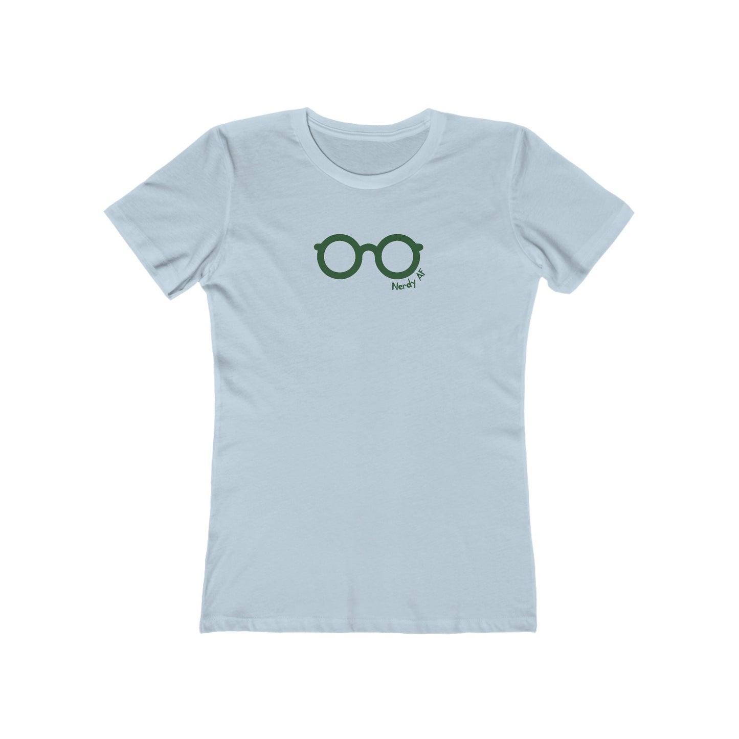 Solid-Light-Blue-2XL T-Shirt Nerdy AF Women’s Slim Fit Tee | Funny Graphic Shirt for Geeks