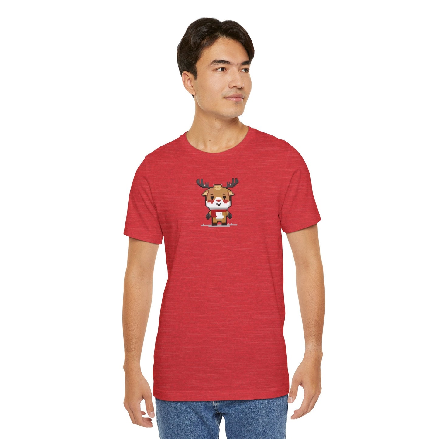 T-Shirt 8-bit Reindeer Unisex T-Shirt | Lightweight Jersey Tee | Graphic Shirts for All Seasons